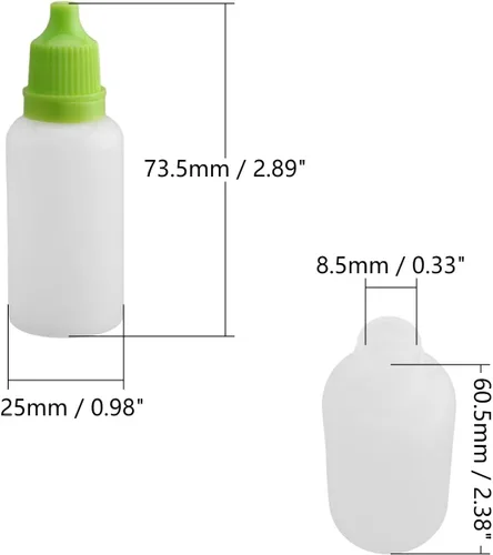Vista 2 de Othmro Botellas cuentagotas de plástico de ojo de laboratorio de polietileno de 0.7 onzas, 50 piezas, 0.7 fl oz, gotero líquido exprimible