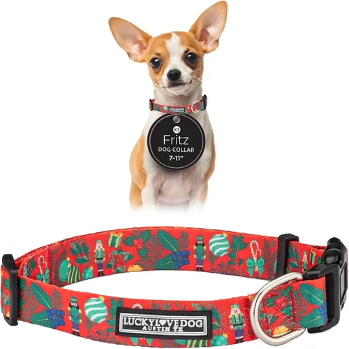 Vista 22 de Lucky Love Dog - Collar de perro ajustable con hebilla de fácil clic para los pequeños, duradero y cómodo para perros machos y hembras, collar