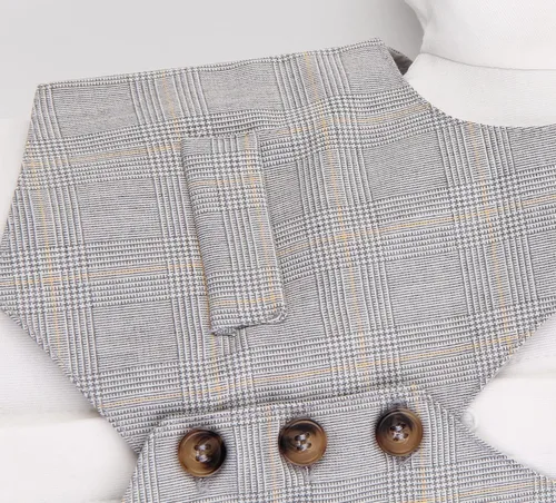 Vista 7 de Conjunto de traje de boda para niños y niñas, chaleco y corbatín, conjunto de cumpleaños de bebé para día especial, gri