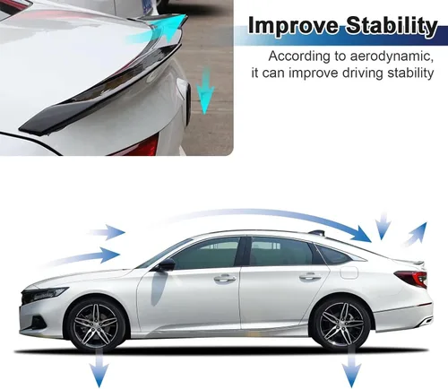 Vista 6 de Alerón para maletero compatible con Honda Accord 10ª generación 2018 2019 2020 2021, alerón para labio de maletero con plástico ABS para sedán de 4