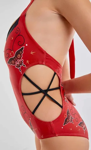 Vista 6 de haikyuu Traje de baño de una pieza de anime para mujer, estilo kawaii