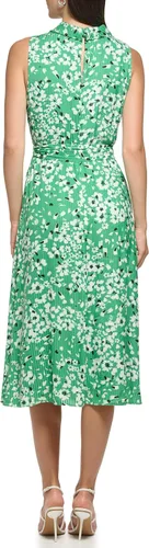 Vista 4 de Karl Lagerfeld Paris Vestido midi con detalle de cintura floral para mujer