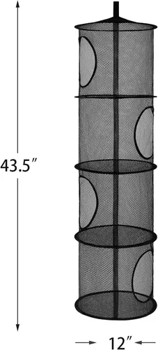 Vista 3 de Almacenamiento Colgante para Juguetes de Peluche, Organizador de Almacenamiento de Peluches Plegable para Rincón con 4 Compartimentos, Organizador