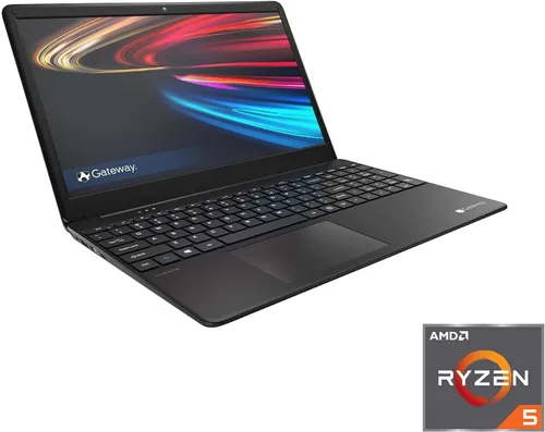 Vista 2 de Laptop Gateway FHD Ultra Slim de 15.6 pulgadas en negro AMD Ryzen 5 3450U (mejor que i7-8565U), 8 GB de RAM, 256 GB SSD, escáner de huellas
