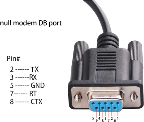 Vista 3 de Cable adaptador USB a RS-232 DB9 hembra de 9 pines nulo módem Rollover para Windows, Linux MAC OS (módem nulo)