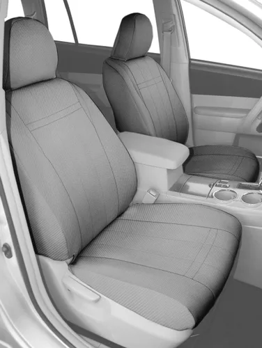 Vista 6 de CalTrend - Fundas de asiento de fibra de carbono para Nissan Cube 2012-2014 con inserto y moldura de carbón vegetal