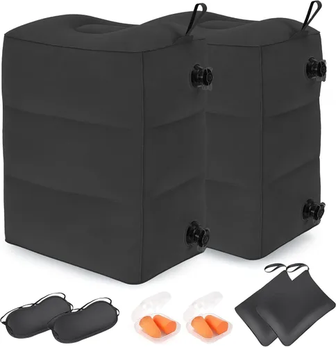 Vista 10 de Almohada Reposapiés Inflable Negro