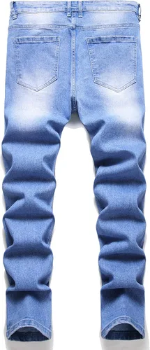 Vista 2 de Pantalón de jean elastizado, ajustado, moderno, para hombre.