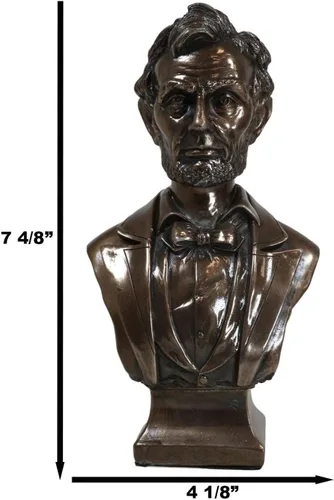 Vista 7 de Ebros Gift Estados Unidos de América 16º presidente Abraham Lincoln Busto Estatua inspiradora 7.5 pulgadas de alto guerra civil líder