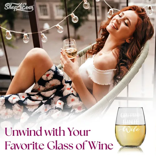 Vista 6 de shop4ever® Juego de 2 copas de vino grabadas sin tallo para novio, prometido, esposa, esposa, novias, novias, novias, esposas, para él y ella