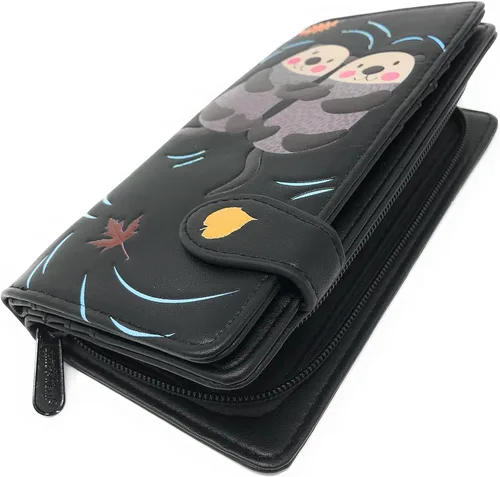 Vista 3 de Shag Wear Otter - Cartera grande para mujer, color negro, Negro, L, Moderno