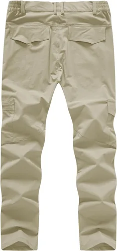 Vista 2 de BASUDAM Pantalones cargo de senderismo para hombre, de secado rápido, ligeros, elásticos, resistentes al agua con bolsillos