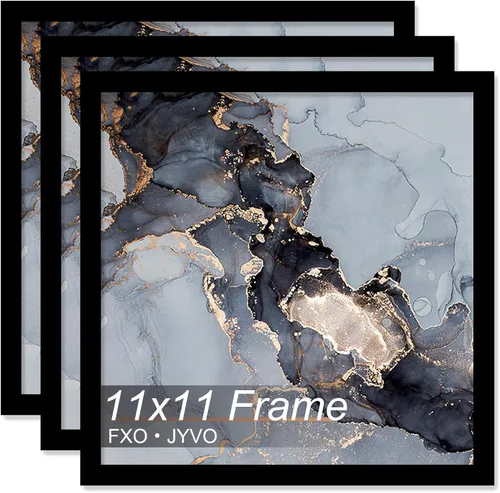 Vista 94 de Fxojyvo Marco de 4 x 4 pulgadas, marco negro para póster cuadrado de 4 x 4, peso ligero y altamente transparente, marco de 4 x 4 para pared, 1