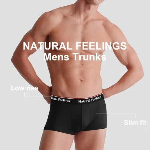 Vista 2 de Natural Feelings Calzoncillos tipo bóxer para hombre, paquete de ropa interior suave de algodón abierto