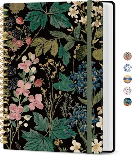 Vista 24 de Cuaderno rayado en espiral para el trabajo, 300 páginas gruesas B5 (7.1 x 10 pulgadas), diario a rayas universitarias para mujeres y escritura