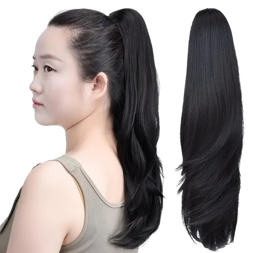 Vista 54 de SYXLCYGG Auburn Clip Cola de caballo Clip Cola de caballo Extensión de cola de caballo ondulado 10 pulgadas 3.5 oz pelo sintético falso pieza