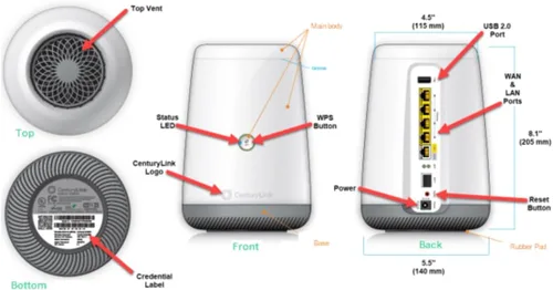 Vista 2 de C4000BG CenturyLink Router Wi Fi DSL de Línea Enlazada