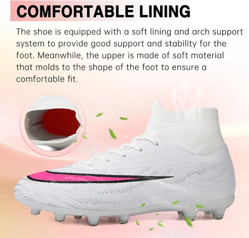 Vista 3 de RDYLBU Tacos de fútbol para hombre, zapatos de fútbol para mujer AGFG