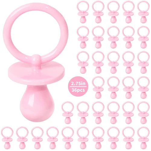 Vista 12 de 36 chupones de plástico para juego de baby shower, chupetes de baby shower de 2.75 pulgadas, chupetes azules para decoración de baby shower