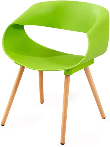 Vista 12 de Silla de comedor de cocina, muebles de comedor, sillas de comedor, sillas de comedor, silla moderna y simple de plástico PP, patas de haya, silla