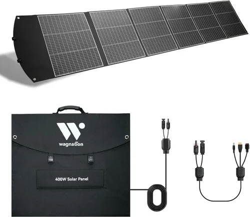 Vista 9 de Panel solar portátil de 30W, cargador de panel solar plegable con QC3.0 USB-A USB-C y salida DC para teléfono/banco de energía/iPad/estación