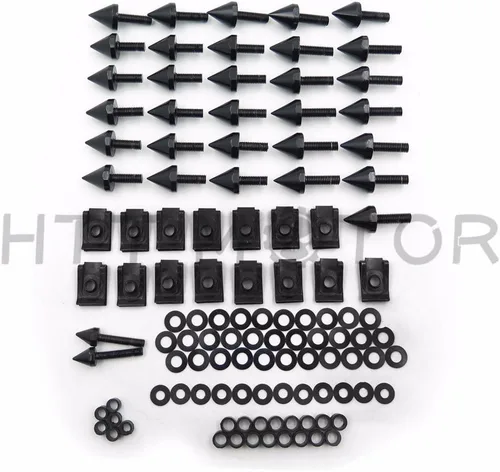 Vista 2 de MT215-011 - Kit de pernos de carenado de motocicleta negro compatible con YZF R1 YZF-R1 2002 2003