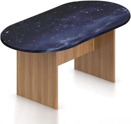 Vista 9 de XISUNYA Mantel ajustable ovalado de poliéster con bordes elásticos nocturnos, estampado de galaxia y nebulosa de la Vía Láctea, se adapta a mesas