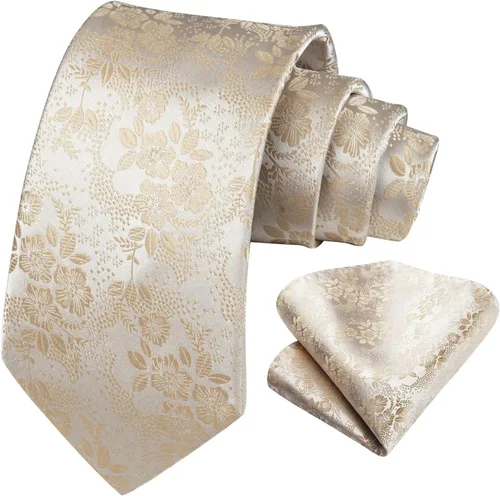 Vista 120 de Corbatas florales tejidas clásicas para hombre, corbata cuadrada de bolsillo, corbatas formales para hombres, boda con pañuelo