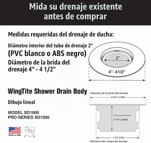 Vista 3 de Sustitución coladera para regadera, fácil de instalar, cromo, 4,25 pulgadas x 4,25 pulgadas x 2 Pulgadas