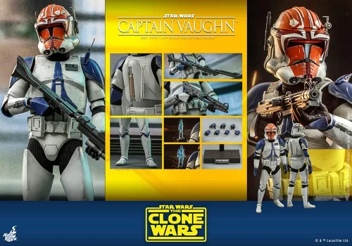 Vista 9 de Hot Toys 1:6 Capitán Vaughn - Star Wars: Las Guerras Clon, Blanco