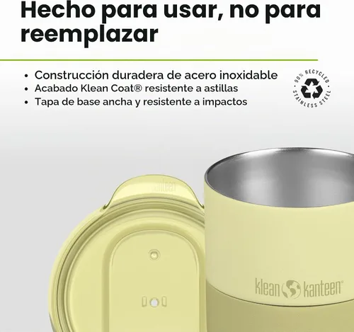 Vista 6 de Klean Kanteen Vaso de 8 oz Rise Lowball - Vaso aislado de acero inoxidable con tapa deslizante a prueba de salpicaduras, aislamiento al vacío