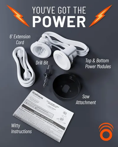 Vista 7 de ECHOGEAR Kit de gestión de cables en la pared para cables de alimentación y bajo voltaje – Oculta cables de TV detrás de la pared – Incluye módulos