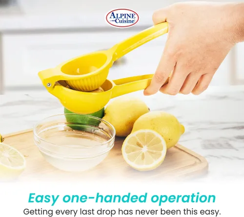 Vista 6 de Alpine Cuisine Exprimidor de limón resistente de 2.95 pulgadas – Exprimidor manual de cítricos de aluminio, prensa manual de cítricos, prensa