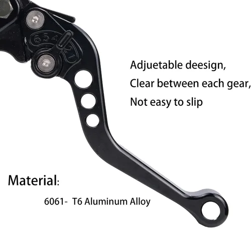 Vista 4 de Palanca de freno universal de motocicleta 7/8 "0.866 in freno hidráulico y embrague cilindro maestro depósito palanca izquierda y derecha Negro