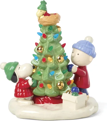 Vista 2 de Lenox 897746 Figura Iluminada de Navidad de Peanuts, Decoraciones de Navidad, Decoración