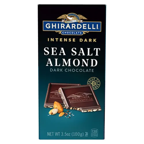 Vista 4 de GHIRARDELLI Barra de chocolate negro intenso, sal marina 60% cacao, barra de 3.5 onzas