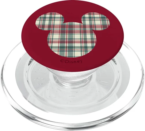 Vista 7 de Disney Mickey Mouse Head Icon Christmas Holiday Plaid PopSockets intercambiables PopGrip