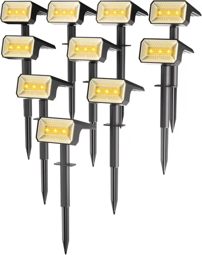 Vista 13 de Fabrito Focos solares grandes para exteriores, paquete de 2 unidades, 1000 lúmenes de alto brillo, foco solar impermeable IP65 con 136 LED, luces