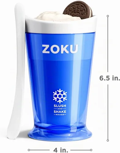 Vista 3 de Fábrica de batidos Zoku Slush y Shake Maker, color naranja, Casual, talla única , Azul No necesita electricidad, la taza del núcleo del congelador