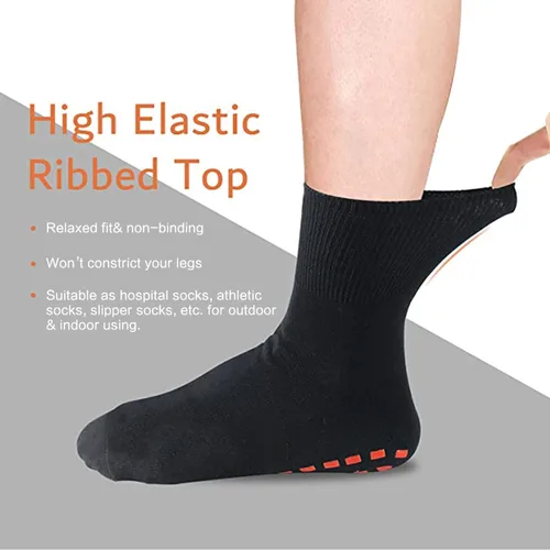 Vista 3 de NOVAYARD 5 pares de calcetines antideslizantes para hospital, diabéticos, yoga, pilates, barre hombres y mujeres