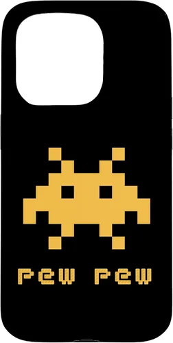 Vista 14 de iPhone 16 Alien Invaders Pew Space 8-bit Retro Video Game Gift Case