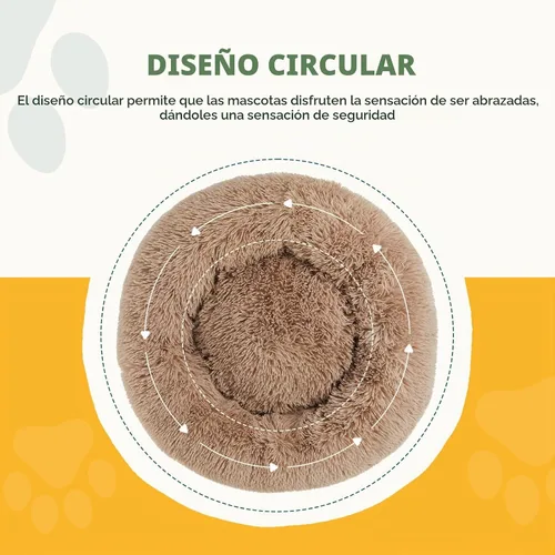 Vista 4 de Sweetcrispy Cama grande para perros para interiores, cama calmante en forma Marrón