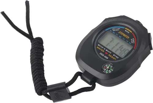 Vista 8 de Temporizador de cronómetro, multifuncional, portátil, electrónico, digital, LCD, deportivo, cronómetro, temporizador para carreras deportivas