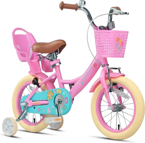 Vista 11 de Glerc Maggie Girls Bike, 12-20 Inch Kids Bike for 2-13 Years Old Children, Princess Style Kids Bicycle with Doll-Seat & Basket & Training Wheels