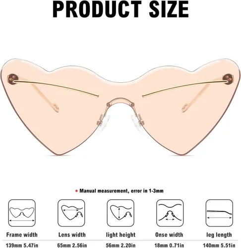 Vista 5 de STORYCOAST Heart Shaped Sunglasses for Women Girls Ladies Vintage Goggle Mod Sun Glasses Shades