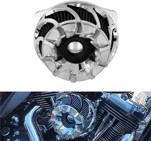 Vista 10 de Kit de entrada de aire limpiador de aire CNC para motocicletas con turbina, filtro de aire para Harley Sportster XL Touring Softail Dyna