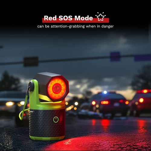 Vista 6 de CLAKAP Linterna LED para campamento, linterna recargable de 3000 lúmenes, linterna giratoria de 180°, luz de campamento portátil con cargador