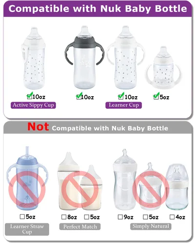 Vista 2 de NUK Active Sippy Cup Sippy Cup y Learner Cup, flujo variable, pezón de repuesto de silicona, más de 6 meses, 6