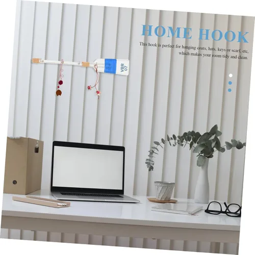 Vista 7 de Gancho de madera para ropa de paleta de 15.7 pulgadas, colgador de pared para chaquetas, sombreros, bufandas, gancho decorativo para pasillo