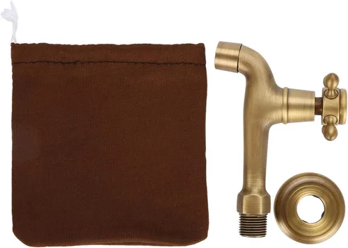 Vista 7 de Europeo montado en la pared vintage G1/2 "grifo de latón sólido solo cinta de agua fría para fregadero de cocina fregona piscina (L)